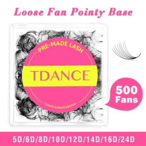 TDANCE 500 Fans Loose Fan Lashes Eyelash Extensions 5D 6D 8D 10D Pointy Base Premade Medium Stem Sharp Thin Russian VolumeLash